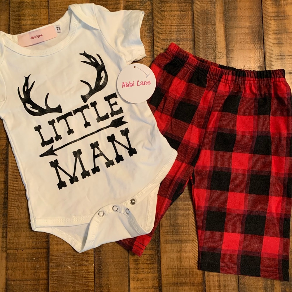 Baby Boy Buffalo Plaid 2 piece set